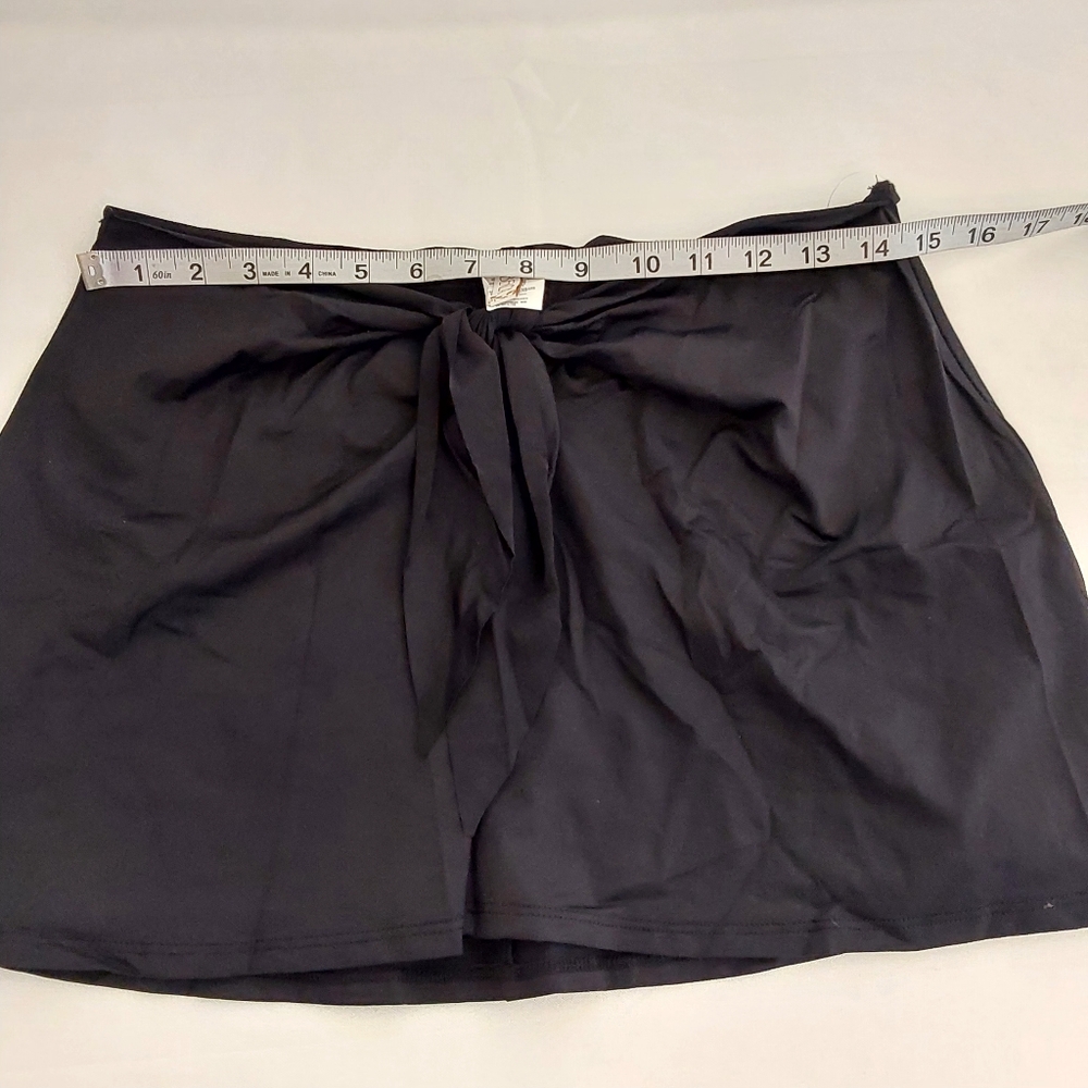 Becca By Rebecca Virtue Black Swim Sarong Skirt Cover Up Medium To Large - Picture 9 of 9
